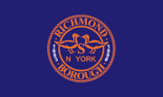 Flag of the Borough of Richmond, used until the borough was renamed "Staten Island" (1948–1975)