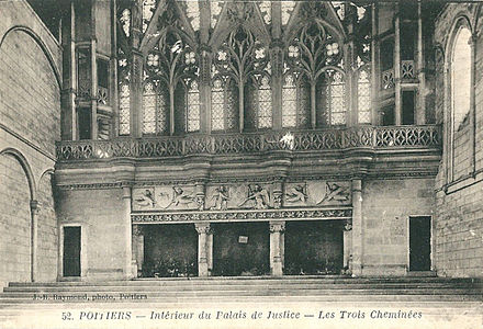 Gothic fireplace in the Palace of Poitiers, Poitiers, France, unknown architect or sculptor, 15th century