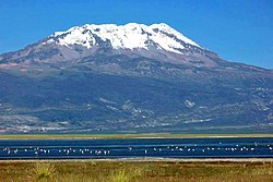 Sara Sara, the highest mountain of the district, as seen from Parinaqucha