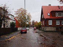 Preesi Street with typical wooden apartment buildings from the 1930s