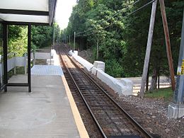 Talmadge Hill Metro-North station over the Merritt in New Canaan
