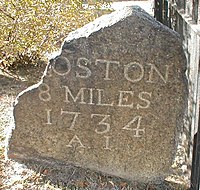 Milestone 8 on the Upper Post Road in Harvard Square