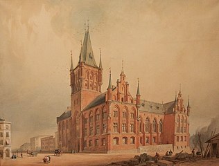 The proposal by Heinrich Ernst Schirmer and Wilhelm von Hanno that won the 1856 competition, but was finally rejected