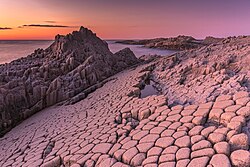 Photograph of basalt at Cape Stolbchaty