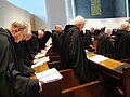 Benedictine monks singing Vespers on Holy Saturday in Morristown, NJ