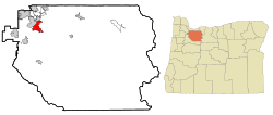 俄勒冈城在俄勒冈州的位置