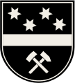 Coat of arms of Hückelhoven, Germany.