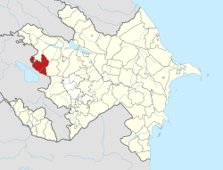 Map of Azerbaijan showing Gadabay District