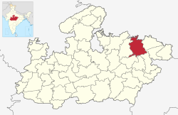 Location of Satna district in Madhya Pradesh