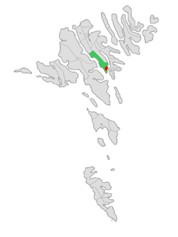 Location of Sjóvar kommuna in the Faroe Islands