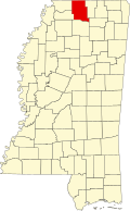 马歇尔县在密西西比州的位置