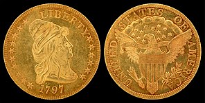 1797 Turban Head Half eagle Robert Scot The only Turban Head Half eagle known with 16 stars on the obverse.