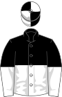 Black & White Halved horizontally, White Halved Sleeves, Black & White halved Cap
