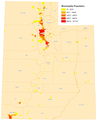 Map of the population of Utah municipalities