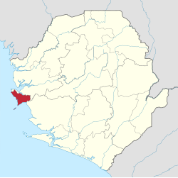 Location of Western Area Rural District in Sierra Leone