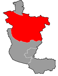 勐冒县在佤邦北部地区的位置