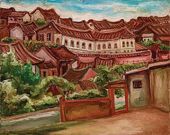 陈澄波《淡水风景（二）》，1935年/ 画布、油彩。现私人收藏