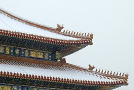 The overhanging eaves of China