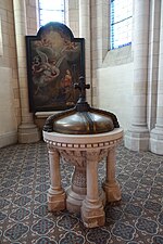Baptismal Chapel and Font, with painting "The Annunciation