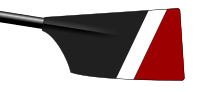 Collingwood College Boat Club: black and red with white diagonal
