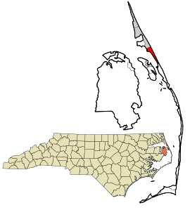 Location in Dare County and the U.S. state of North Carolina