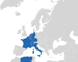 A coloured map of the countries of Europe