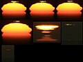 Sunset sequence with multiple green flashes
