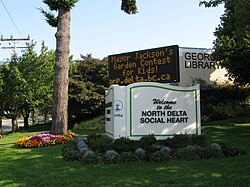 North Delta's "Social Heart" area includes the George Mackie Library opposite Nordel Shopping Centre