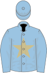 Light blue, beige star