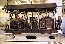 Oscillating engine built in 1853 by J. & A. Blyth of London for the Austrian paddle steamer Orsova