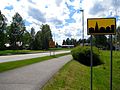 A town area sign (with the speed limit of 40 km/h) in Vimpeli, Finland