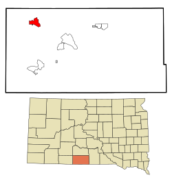 Location in Todd County and the state of South Dakota