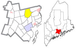 门罗在瓦多县的位置（以黄色标示）