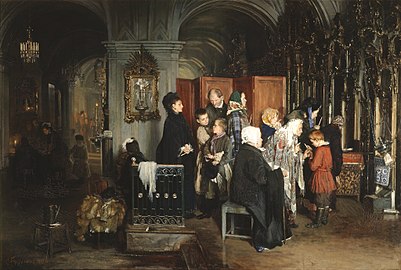 Before Confession (1877), Tretyakov Gallery