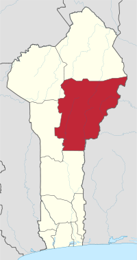 Map highlighting the Borgou Department