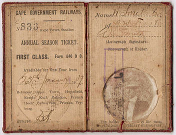 First class season ticket inside