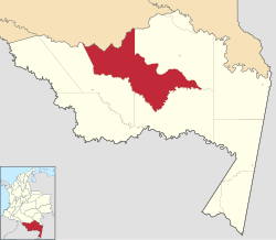 Location of the municipality and town of Puerto Santander, Amazonas in the Amazonas Department of Colombia
