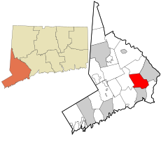 Trumbull's location within Fairfield County and Connecticut
