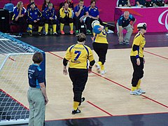 Swedish women's goalball team throwing (Sep 2012).