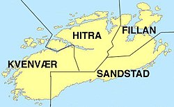 Map of the old municipalities on the island of Hitra