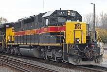 The Iowa Interstate Railroad is a typical example of a Class II regional railroad in Iowa, Nebraska, and Illinois. Pictured is a locomotive from the Iowa Interstate Railroad.