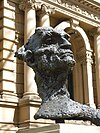 Bronze portrait bust of artist Lloyd Rees in Sydney