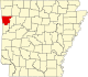 标示出克劳福德县位置的地图