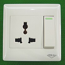 A so-called "universal socket", which meets no official standard[6] but is intended to accept a number of different plug types