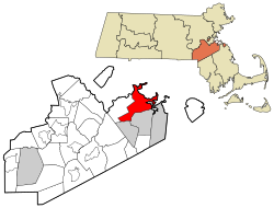 Location of Quincy in Norfolk County, Massachusetts