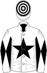 White, black star, diabolo on sleeves, hooped cap
