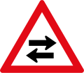 Two-way traffic crossing ahead