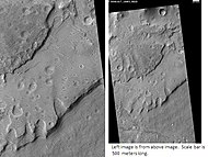 不同太阳角度下的第拉斯谷扇形沉积层，比例尺长500米，该图片为前一幅右侧的图像。