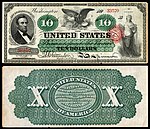 $10 1863 Abraham Lincoln, Eagle, Art