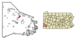 Location of Canonsburg in Washington County, Pennsylvania